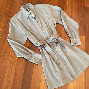 H&M Army Green NWT Junior Gold Button Sleeve Dress - Size XS